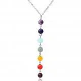 

7 Chakra Gem Stone Beads Pendant Necklace Women Yoga Reiki Healing Balancing Chakra Necklaces Bijoux Femme Jewelry