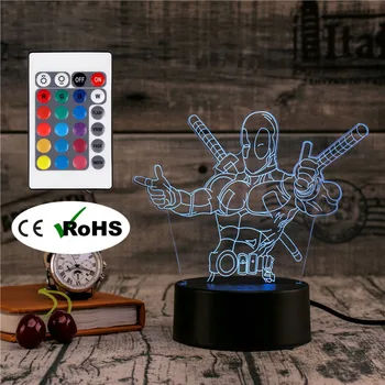 3D Led Novety Lighting Creative Gift Night Light Table Lamp Deadpool Light Led Home Corridor Hotel Party Atmosphere Lights
3D Led Novety Lighting Creative Gift Night Light Table Lamp Deadpool Light Led Home Corridor Hotel Party Atmosphere Lights