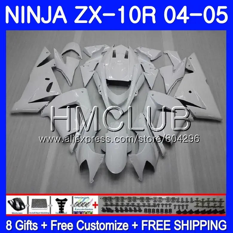 Bodywork For KAWASAKI NINJA ZX1000 C ZX 10 R ZX-10R 04 05 22HM.4 ZX10R 04 05 ZX1000C ZX 10R 2004 2005 Fairing Full white kit
Bodywork For KAWASAKI NINJA ZX1000 C ZX 10 R ZX-10R 04 05 22HM.4 ZX10R 04 05 ZX1000C ZX 10R 2004 2005 Fairing Full white kit