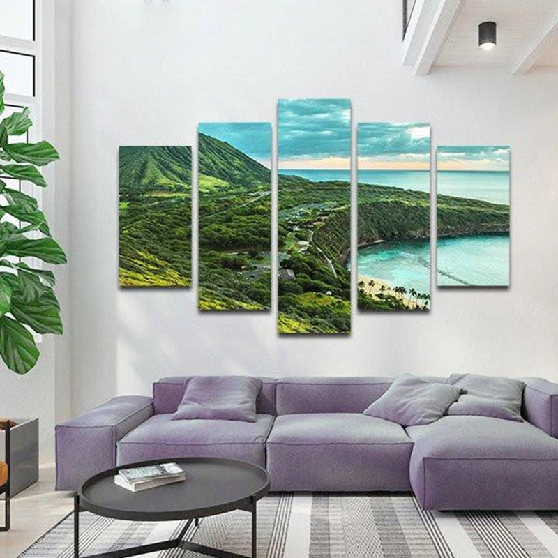 HD Printed Modular Canvas Posters Framework 5 Pieces Green Mountains Sea Landscape Paintings Decor Modern Wall Room Art Pictures
HD Printed Modular Canvas Posters Framework 5 Pieces Green Mountains Sea Landscape Paintings Decor Modern Wall Room Art Pictures