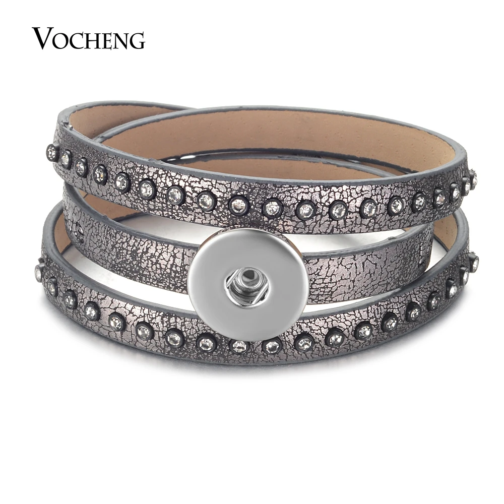 Ginger Snap Jewelry PU Leather Bangle with 18mm Snap Button Charms Vocheng GingerSnaps Jewelry NN-688
Ginger Snap Jewelry PU Leather Bangle with 18mm Snap Button Charms Vocheng GingerSnaps Jewelry NN-688