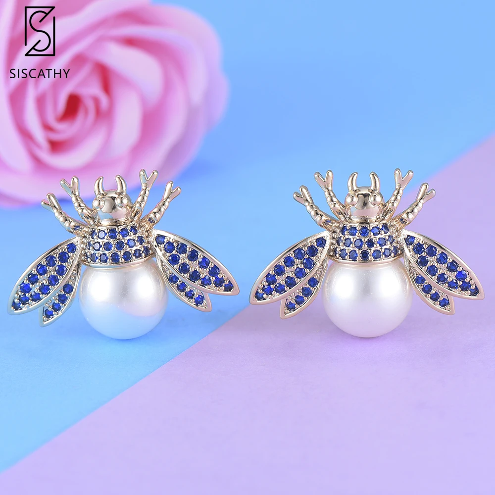 SISCATHY 23*30mm Vintage Insect Simulated Pearl Stud Earrings For Women Wedding Cubic Zircon Punk Rock Retro Circle Earrings
SISCATHY 23*30mm Vintage Insect Simulated Pearl Stud Earrings For Women Wedding Cubic Zircon Punk Rock Retro Circle Earrings