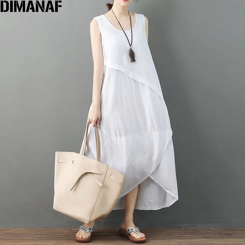 DIMANAF Women Plus Size Summer Dress Sleeveless Bud Sundress Linen Female Elegnat Sashes Vestidos Casual 2018 New Solid Dresses
DIMANAF Women Plus Size Summer Dress Sleeveless Bud Sundress Linen Female Elegnat Sashes Vestidos Casual 2018 New Solid Dresses
