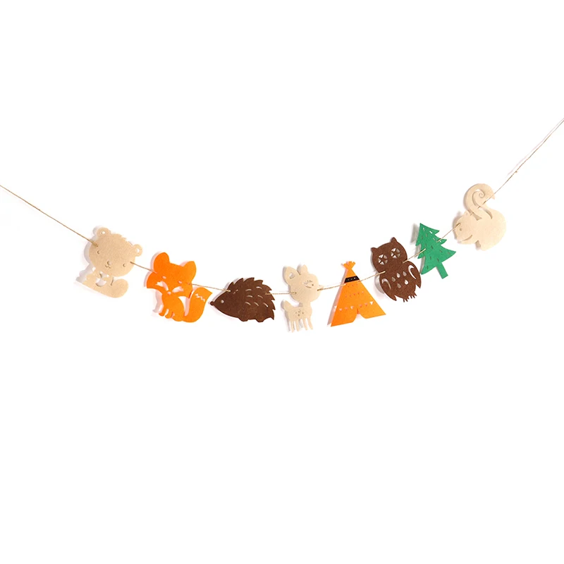 NEW-Cartoon-Animal-Banner-Pennant-Flags-Forest-Hedgehog-Squirrel-Fox-Garland-Bunting-For-Baby-Shower-Birthday (4)
