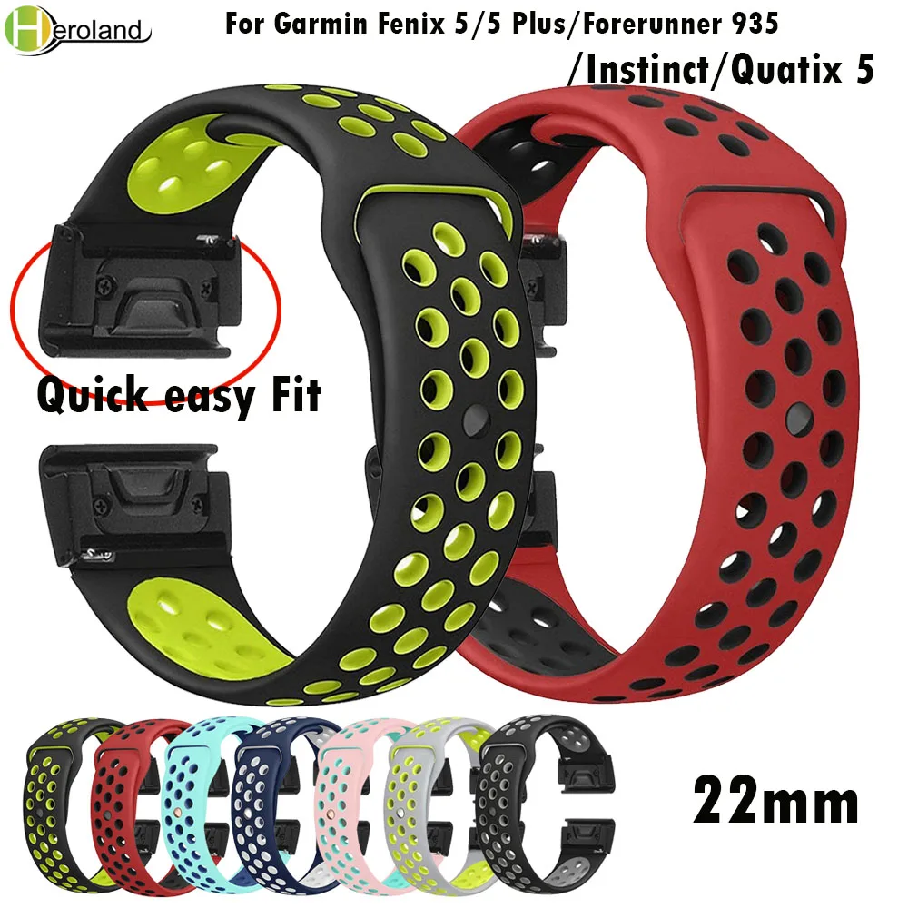 22mm Fenix 5 Sport strap for Garmin Fenix 5/5 Plus/Forerunner 935/Instinct/Quatix 5 Smart Watch band Quick Easy Fit wristBand
22mm Fenix 5 Sport strap for Garmin Fenix 5/5 Plus/Forerunner 935/Instinct/Quatix 5 Smart Watch band Quick Easy Fit wristBand