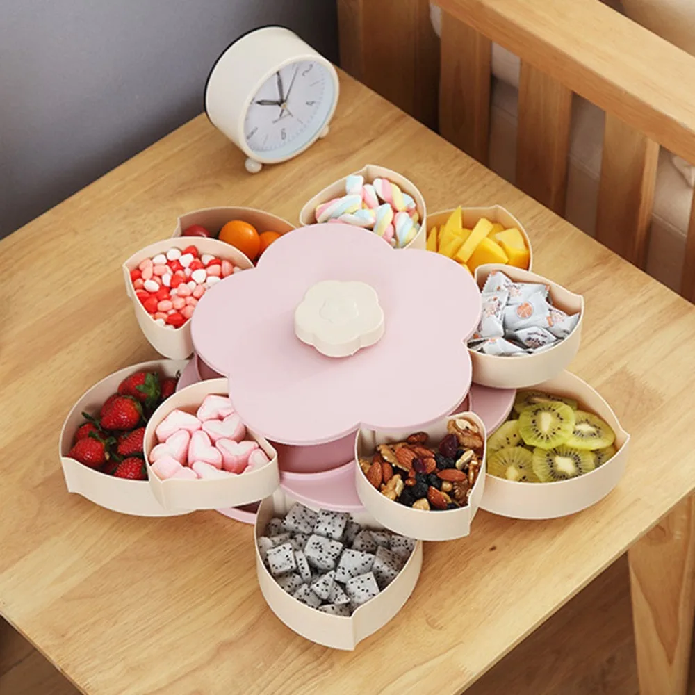 Fruit Bowl Dish Plate Snack Tray Plate Tableware Tray Kitchen Home Supply Double-layer Rotating Fruit Bowl Petal Shape 5L
Fruit Bowl Dish Plate Snack Tray Plate Tableware Tray Kitchen Home Supply Double-layer Rotating Fruit Bowl Petal Shape 5L