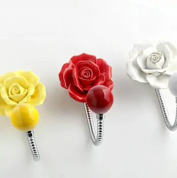 Rose Decorative Wall Hook / Vintage Look Ceramic Wall Hooks flowers Curtain Tie Backs Hardware Hat Coat Rack Hangers Home Decor
Rose Decorative Wall Hook / Vintage Look Ceramic Wall Hooks flowers Curtain Tie Backs Hardware Hat Coat Rack Hangers Home Decor