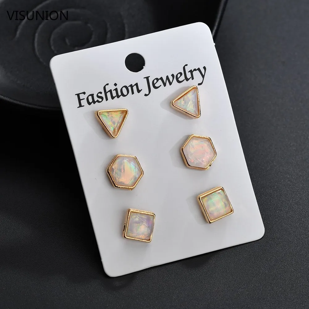 3 Pairs /set Fashion Bohemia Simulated Opal Earrings Set for Women Shiny Rhinestone Geometry Stud Earrings (4 options)
3 Pairs /set Fashion Bohemia Simulated Opal Earrings Set for Women Shiny Rhinestone Geometry Stud Earrings (4 options)