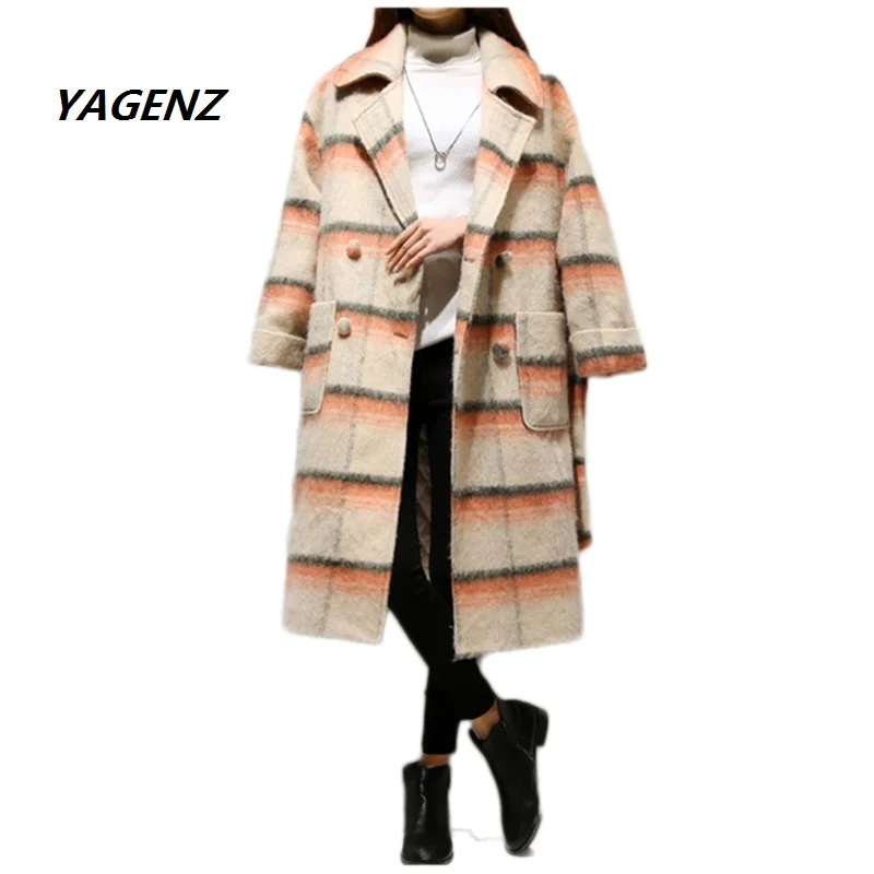 Зимнее пальто 2019 женское теплое шерстяное с хлопковой подкладкой длинное
