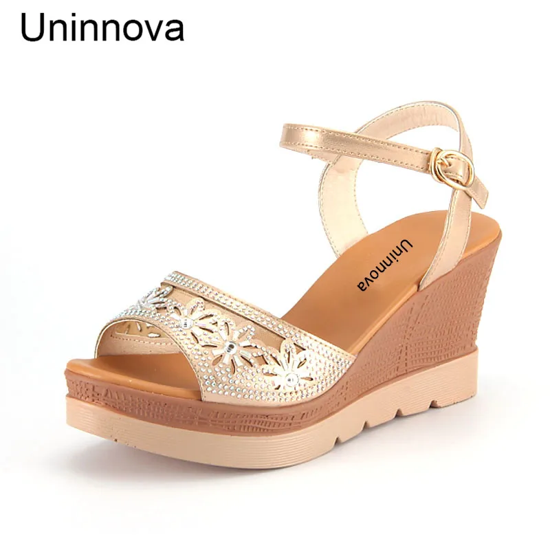 Wedge Sandals Super High Heeled Ankle Wrap Platform Gold Silver Black Open Toe Heels Uninnova Extral Plus 33-43 WSA086
Wedge Sandals Super High Heeled Ankle Wrap Platform Gold Silver Black Open Toe Heels Uninnova Extral Plus 33-43 WSA086