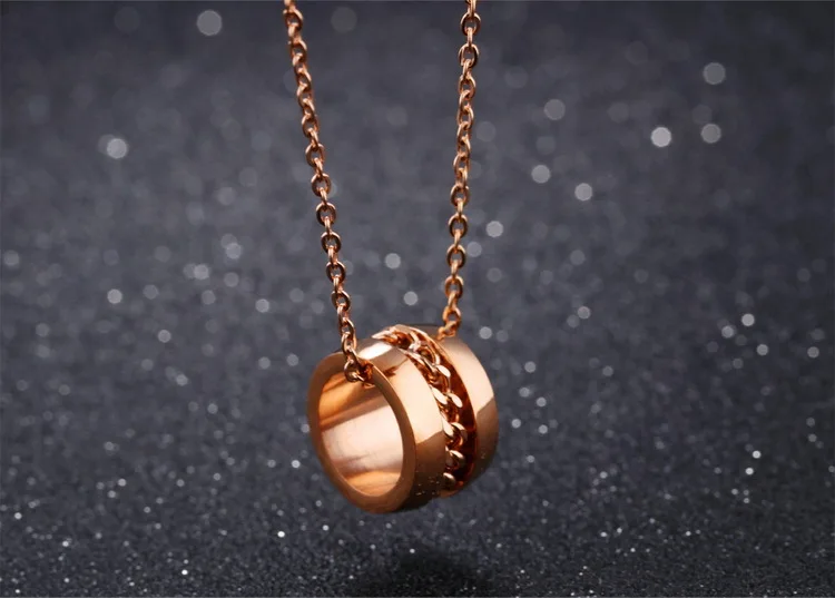 Romantic Fashion Jewelry Cute Women Necklace Stainless Steel Round Ring Pendant Necklaces For Female Couple Clavicle Necklace
Romantic Fashion Jewelry Cute Women Necklace Stainless Steel Round Ring Pendant Necklaces For Female Couple Clavicle Necklace