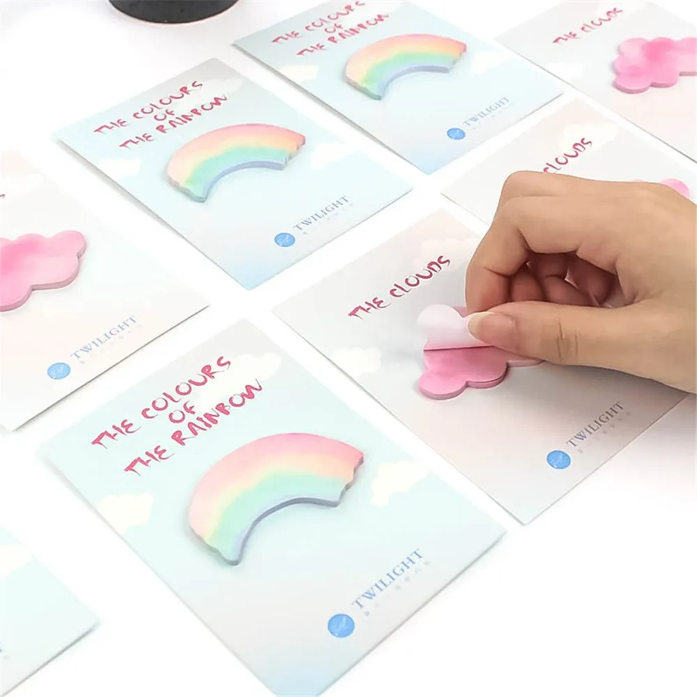 2pcs Rainbow Design Memo Pad Cute Paper Sticky Notes Kawaii Stationery DIY Scrapbooking Sticker Message Writing School Supplies
2pcs Rainbow Design Memo Pad Cute Paper Sticky Notes Kawaii Stationery DIY Scrapbooking Sticker Message Writing School Supplies