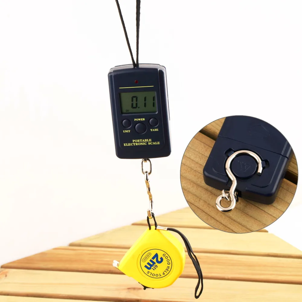 

2018 Newest Protable 10g 40Kg Pockets Digital Scale Electronic Hanging Luggage Multi Used Balance Weight Steelyard Black