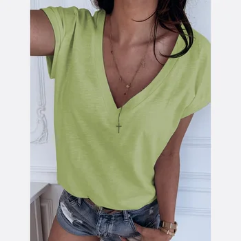 WomenTshirt Gothic New Solid Color SimpleV-neck Wild Casual Shirt Women Female T-shirt Harajuku SJ2973Y
WomenTshirt Gothic New Solid Color SimpleV-neck Wild Casual Shirt Women Female T-shirt Harajuku SJ2973Y