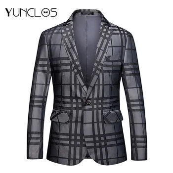 YUNCLOS Wedding Party Suit Jacket For Men Plaid Printed Slim Blazers High Quality Casual Men's Suit Blazers blazer masculin
YUNCLOS Wedding Party Suit Jacket For Men Plaid Printed Slim Blazers High Quality Casual Men's Suit Blazers blazer masculin