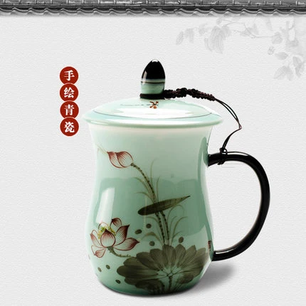 Керамические чайные чашки в китайском стиле с подарочной коробкой фарфоровые