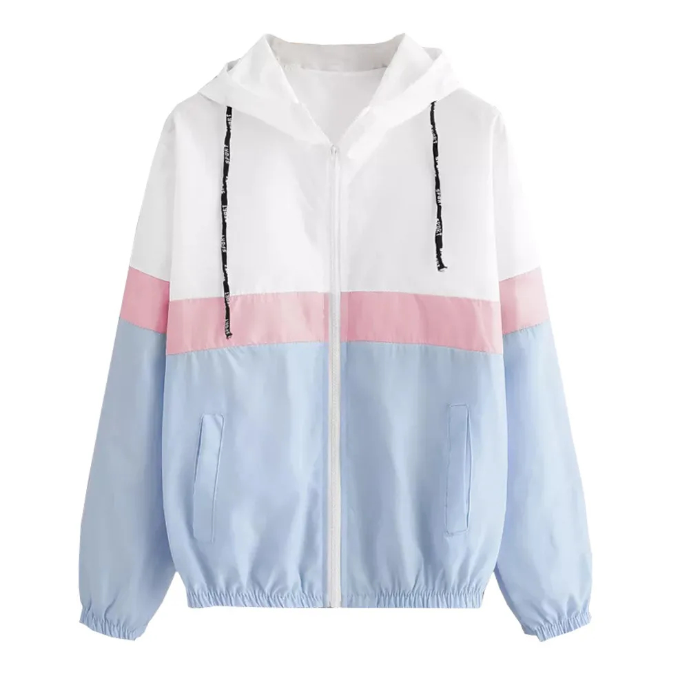 Fashion Autumn Coat Women Jackets Long Sleeve Rainbow Patchwork 2019 Jackets Zipper Hooded Pockets Sweatshirt Blouse Top 620
Fashion Autumn Coat Women Jackets Long Sleeve Rainbow Patchwork 2019 Jackets Zipper Hooded Pockets Sweatshirt Blouse Top 620