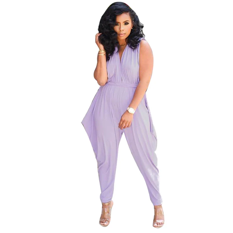 Summer new women's solid color cone type jumpsuit fashion casual deep V-neck sleeveless lace jumpsuit
Summer new women's solid color cone type jumpsuit fashion casual deep V-neck sleeveless lace jumpsuit