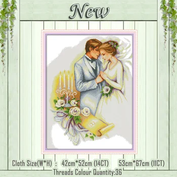 Wedding lovers kiss bride paintings 11CT Counted printed on Canvas DMC 14CT chinese Cross Stitch Embroidery kits Needlework Sets
Wedding lovers kiss bride paintings 11CT Counted printed on Canvas DMC 14CT chinese Cross Stitch Embroidery kits Needlework Sets