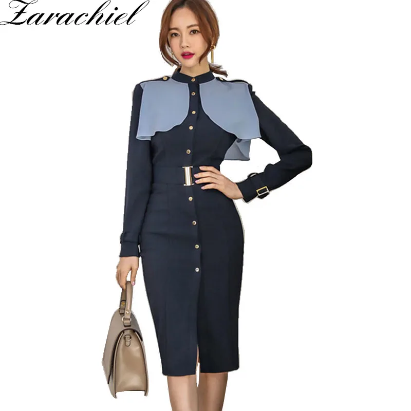 New 2019 Spring Women Uniform Sashes Single Breasted Epaulet Shoulder Sexy High Split Slim Midi Dress Ruffles Patchwork Vestidos
New 2019 Spring Women Uniform Sashes Single Breasted Epaulet Shoulder Sexy High Split Slim Midi Dress Ruffles Patchwork Vestidos