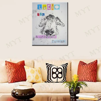 MYT Unframed Cartoon Dogs Oil Paintings Pictures Handpainted Abstract Modern Wall Art Picture Home Decor Oil Painting On Canvas