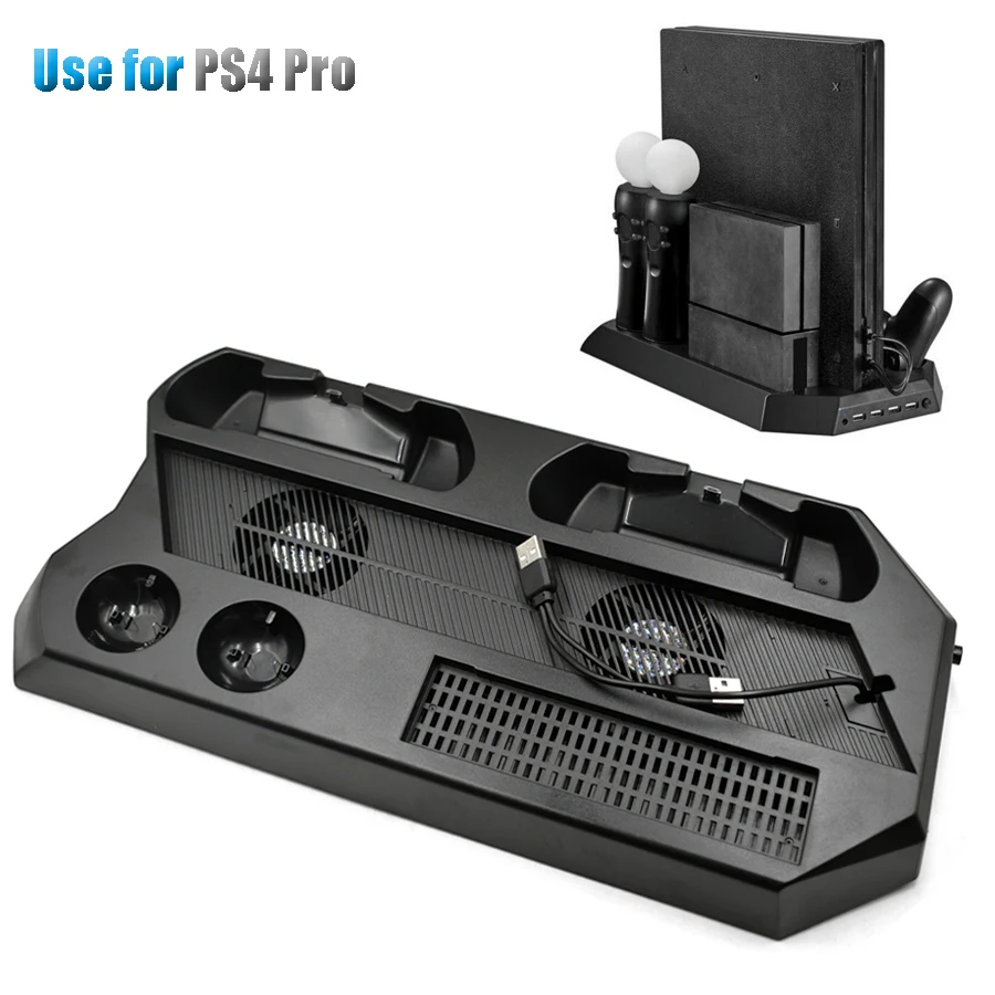 PS4 Po Console Vertical Cooling Stand Cooler Fan with Controller Charging Station PS Move Charger for Sony Playstation 4 Pro
PS4 Po Console Vertical Cooling Stand Cooler Fan with Controller Charging Station PS Move Charger for Sony Playstation 4 Pro