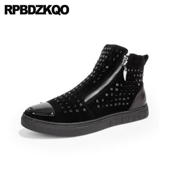 Booties Comfortable Autumn Suede Ankle Boots Short Flat Black Trainer Zipper Sneakers Rhinestone High Top Men's Shoes Fashion
Booties Comfortable Autumn Suede Ankle Boots Short Flat Black Trainer Zipper Sneakers Rhinestone High Top Men's Shoes Fashion