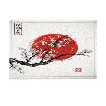 Carpet Kitchen Mats For Floor Mat Japanese Ink Painting Flower Decor, Sakura in Blossom and Red Sun Bath Rugs, Non-Slip Doormat
Carpet Kitchen Mats For Floor Mat Japanese Ink Painting Flower Decor, Sakura in Blossom and Red Sun Bath Rugs, Non-Slip Doormat