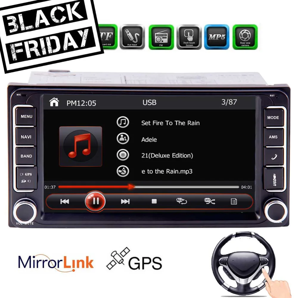 EinCar 7 Inch Double 2 Din Car Stereo In Dash GPS Navigation Auto FM AM Radio Support Bluetooth Mirrorlink Steering Wheel Contro
EinCar 7 Inch Double 2 Din Car Stereo In Dash GPS Navigation Auto FM AM Radio Support Bluetooth Mirrorlink Steering Wheel Contro