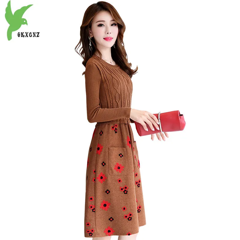 New Women Autumn Knit Sweater Dress High Huality Fake Two Pieces Pullover Dress Winter Print Elegant Casual Costume OKXGNZ A1196
New Women Autumn Knit Sweater Dress High Huality Fake Two Pieces Pullover Dress Winter Print Elegant Casual Costume OKXGNZ A1196