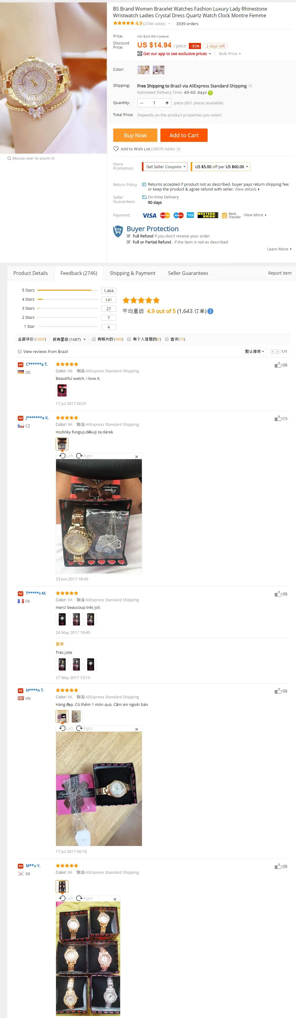 Aliexpress.com   Buy BS Brand Women Bracelet Watch