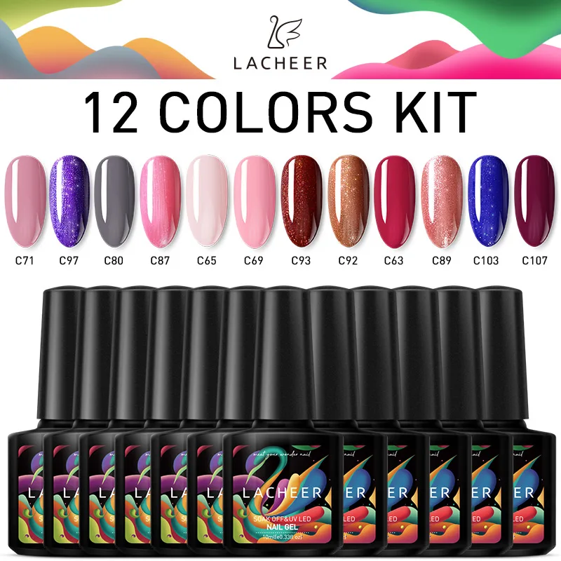 Lacheer UV Nail Gel Polish Set Need Led Lamp Hybrid Nail Varnish Semi Permanent UV Gel Lacquer Polish Kits Long Lasting Gel
Lacheer UV Nail Gel Polish Set Need Led Lamp Hybrid Nail Varnish Semi Permanent UV Gel Lacquer Polish Kits Long Lasting Gel