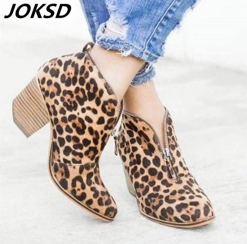 JOKSD Women Shoes 2019 Leopard Print Sexy Pointed Toe Ankle Boots Slip on Deep V Zipper High Heel Lady Party Dress Shoes A78
JOKSD Women Shoes 2019 Leopard Print Sexy Pointed Toe Ankle Boots Slip on Deep V Zipper High Heel Lady Party Dress Shoes A78