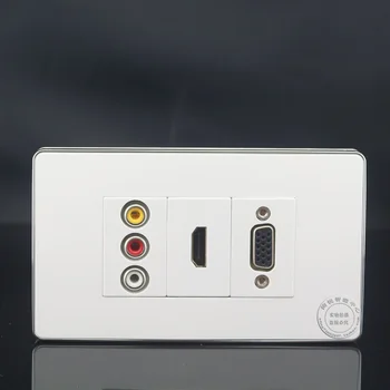 120MM Wall Face Plate 3RCA AV + HDMI + VGA Coax Coaxial Assorted Outlet Socket Panel Faceplate
120MM Wall Face Plate 3RCA AV + HDMI + VGA Coax Coaxial Assorted Outlet Socket Panel Faceplate