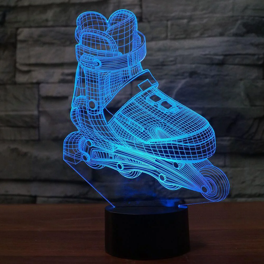 3D Led Boy Bedroom Bedside Decor Light Fixtures Night Lights Aggressive Inline Desk Lamp 7 Color Change Roller Skating Modelling
3D Led Boy Bedroom Bedside Decor Light Fixtures Night Lights Aggressive Inline Desk Lamp 7 Color Change Roller Skating Modelling