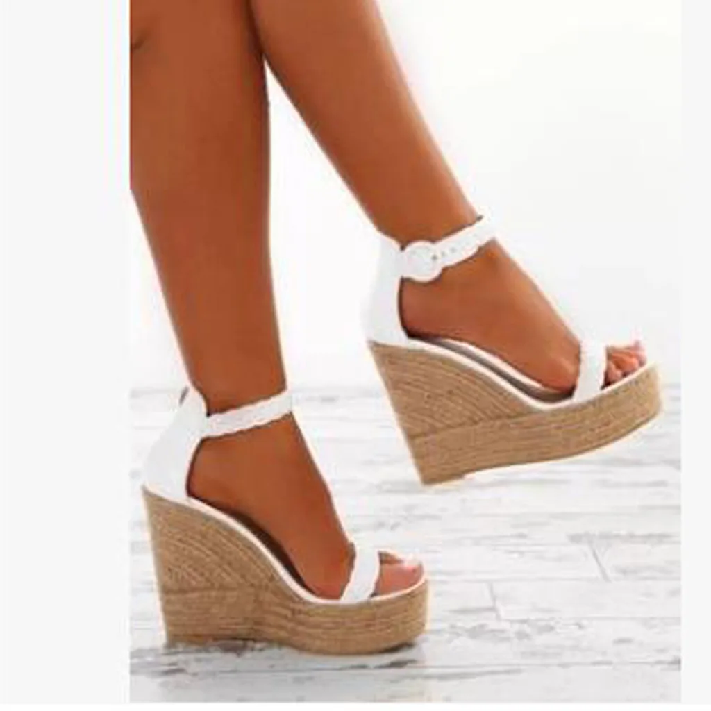 Summer Womens Fashion Wedges Peep-Toe Weaving Flats Beach Shoes Ladies Roman Buckle-Strap Sandals Female Wedge Heels Sandals
Summer Womens Fashion Wedges Peep-Toe Weaving Flats Beach Shoes Ladies Roman Buckle-Strap Sandals Female Wedge Heels Sandals