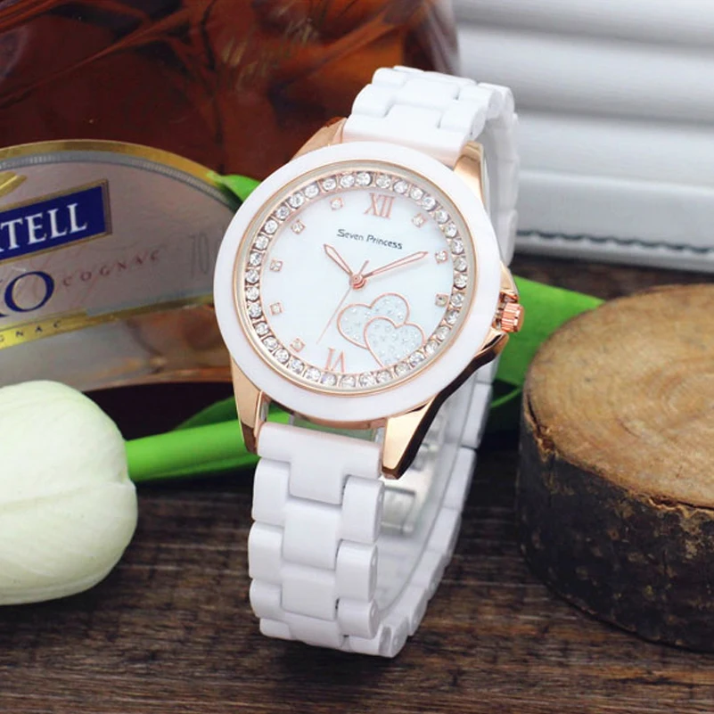 Casual Ceramic Women's Quartz Wristwatches White Analog Display Ladies Dress Watches Fashion Diamond Gold Case Relojes Feminino
Casual Ceramic Women's Quartz Wristwatches White Analog Display Ladies Dress Watches Fashion Diamond Gold Case Relojes Feminino
