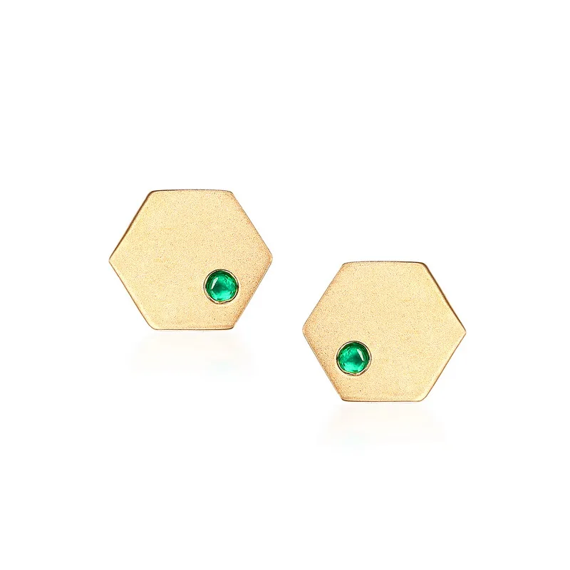 JXXGS Jewelry Fashion 14K Gold Natural Emerald Earrings Hexagon Stud Earrings For Women
JXXGS Jewelry Fashion 14K Gold Natural Emerald Earrings Hexagon Stud Earrings For Women