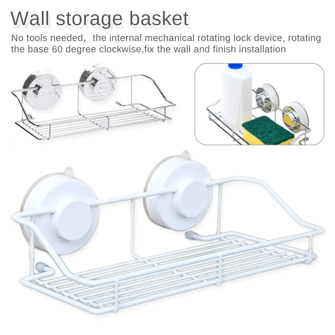 Sink Sucker Organizer Shelf Bathroom Wall Vacuum Suction Cup Sponges Storage Basket Kitchen Soap Towel Holder Stainless Steel
Sink Sucker Organizer Shelf Bathroom Wall Vacuum Suction Cup Sponges Storage Basket Kitchen Soap Towel Holder Stainless Steel