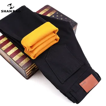 SHANBAO 2018 winter new brand men's slim jeans plus velvet thickening cold warm high quality black trousers size 28-40
SHANBAO 2018 winter new brand men's slim jeans plus velvet thickening cold warm high quality black trousers size 28-40