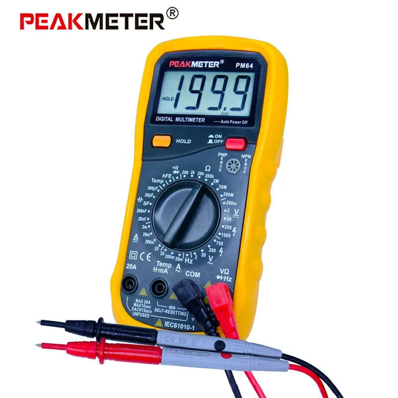 PEAKMETER MY64 Digital Multimeter Tester AC/DC Amperemeter ohm meter with Data hold Diode Test and Continuity high quality
PEAKMETER MY64 Digital Multimeter Tester AC/DC Amperemeter ohm meter with Data hold Diode Test and Continuity high quality