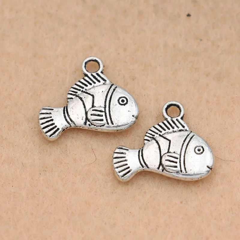 10pcs Antique Silver Plated Fish Charm Pendant fit Bracelet Jewelry DIY Making Accessories 14x17mm
10pcs Antique Silver Plated Fish Charm Pendant fit Bracelet Jewelry DIY Making Accessories 14x17mm