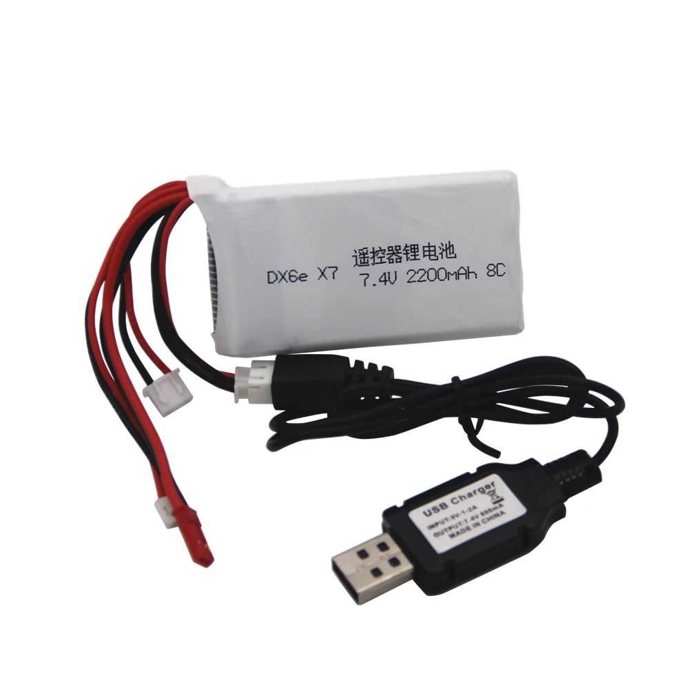 Li-Polymer 2S 7.4V 2200mah 8C Lipo Battery For Radiolink RC3S RC4GS RC6GS DX6e DX6 For Taranis Q X7 Transmitter with Charger
Li-Polymer 2S 7.4V 2200mah 8C Lipo Battery For Radiolink RC3S RC4GS RC6GS DX6e DX6 For Taranis Q X7 Transmitter with Charger