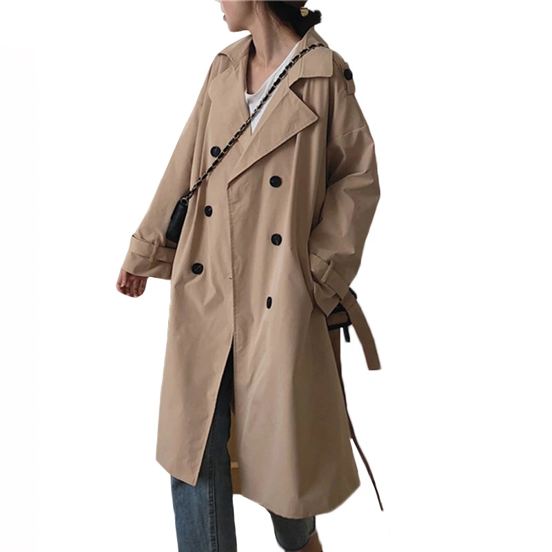 Fashion Spring Autumn New Long Women Windbreaker Korean Lapel Double-Breasted Ladies coat Loose Wild Outerwear Women Trench Coat
Fashion Spring Autumn New Long Women Windbreaker Korean Lapel Double-Breasted Ladies coat Loose Wild Outerwear Women Trench Coat