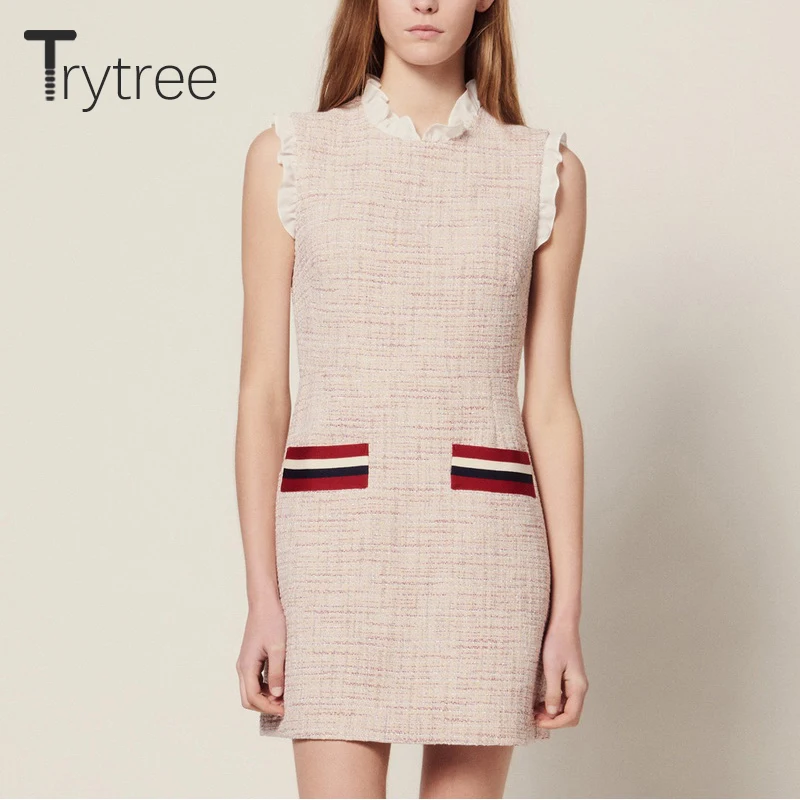 Trytree Summer Autumn Casual Plaid Dress Women Polyester Apricot Dresses Ruffled Stand Collar Straight Pockets Office Lady Dress
Trytree Summer Autumn Casual Plaid Dress Women Polyester Apricot Dresses Ruffled Stand Collar Straight Pockets Office Lady Dress