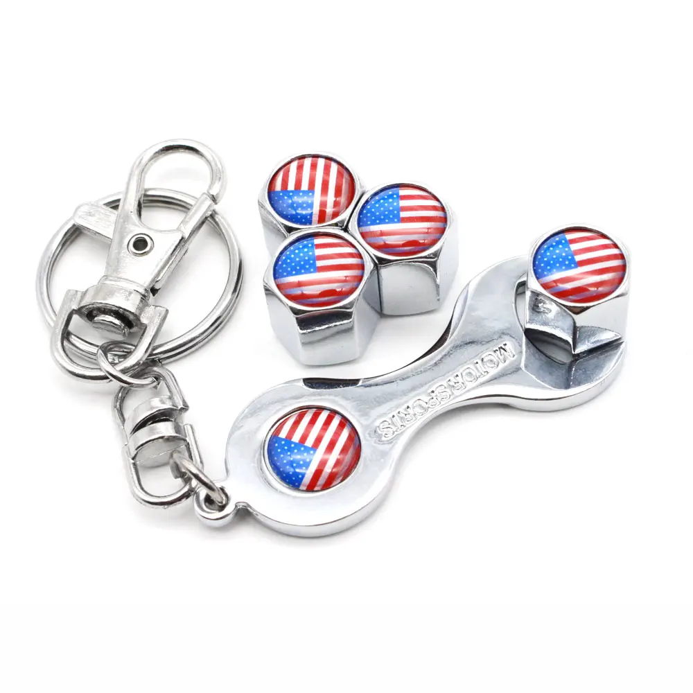 5Pcs/Set America Flag Style Anti-theft Car Wheel Air Tire Valves Tire Valve Caps Stem with Wrench Keychain Ring Spanner New
5Pcs/Set America Flag Style Anti-theft Car Wheel Air Tire Valves Tire Valve Caps Stem with Wrench Keychain Ring Spanner New