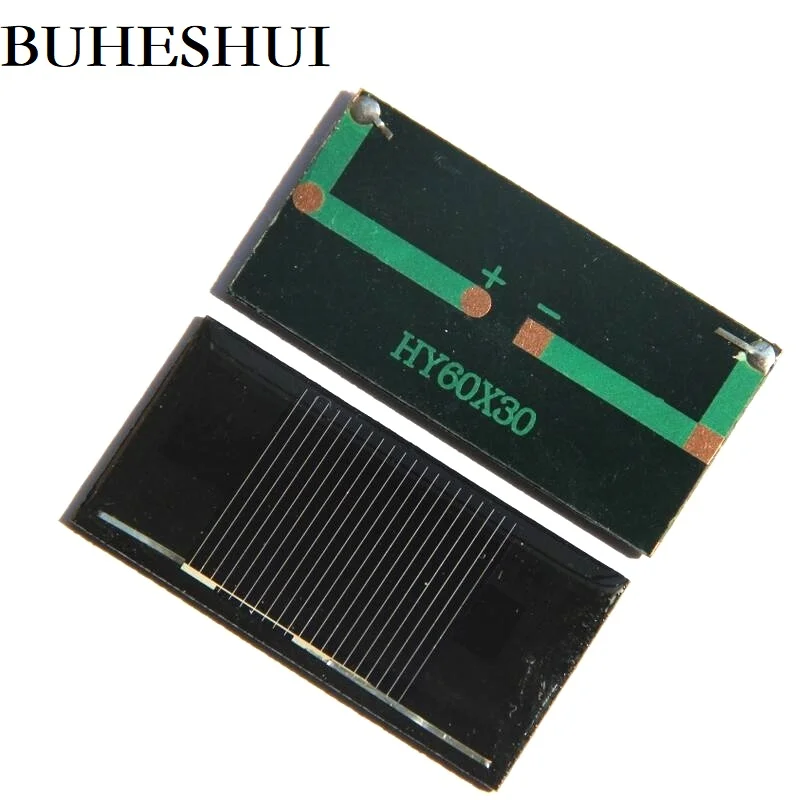 BUHESHUI Mini 0.15W 0.5V 300MA Solar Panel Cell DIY Experiment Moudle 30*60*3MM 10pcs/lot Free Shipping | Электроника