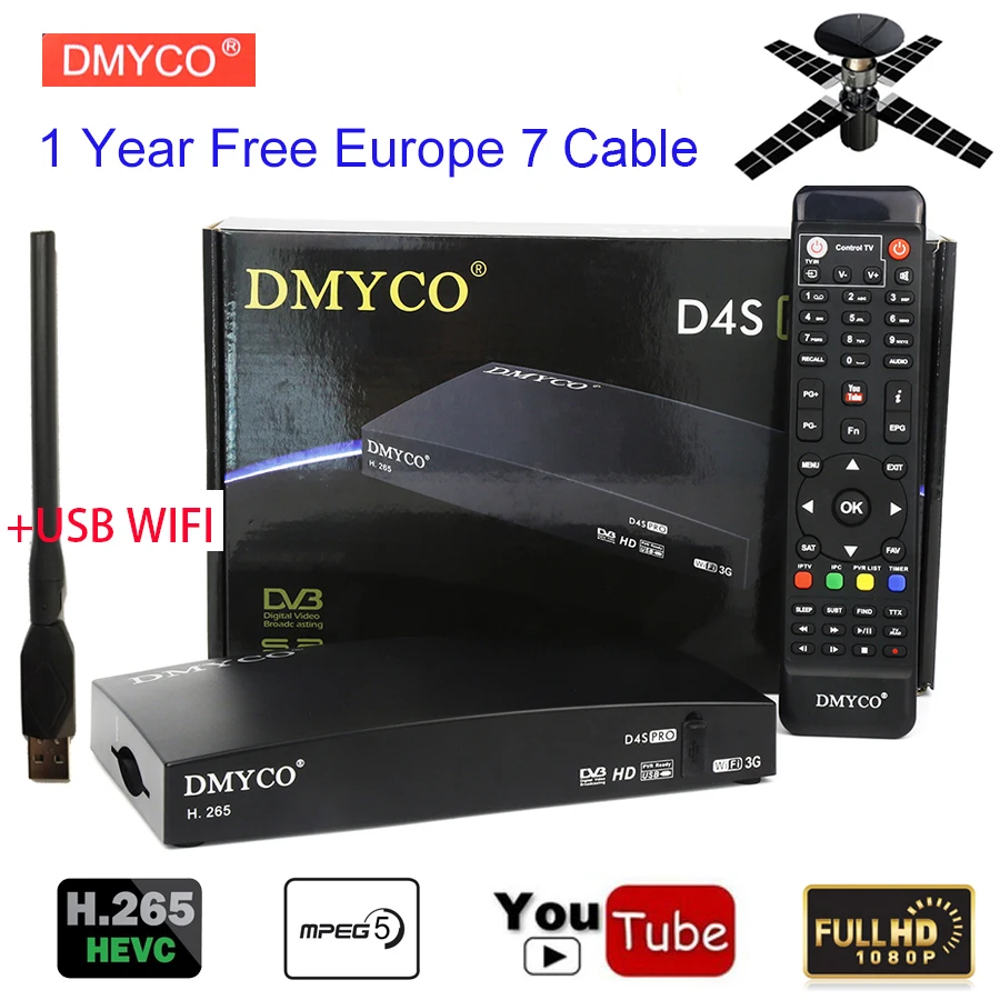 Original DVB-S2 Satellite Receiver HD 1080p LAN Tv Tuner Digital Receptor 1 Year Europe 7 Cable Spain Portugal Satellite Decoder
Original DVB-S2 Satellite Receiver HD 1080p LAN Tv Tuner Digital Receptor 1 Year Europe 7 Cable Spain Portugal Satellite Decoder
