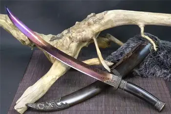 Handmade Mongolian Sharp HRC60 Folded Damascus Steel Sword Cavalry Sabre Ebony Scabbard Full Tang Can Be Cut Bamboo
Handmade Mongolian Sharp HRC60 Folded Damascus Steel Sword Cavalry Sabre Ebony Scabbard Full Tang Can Be Cut Bamboo