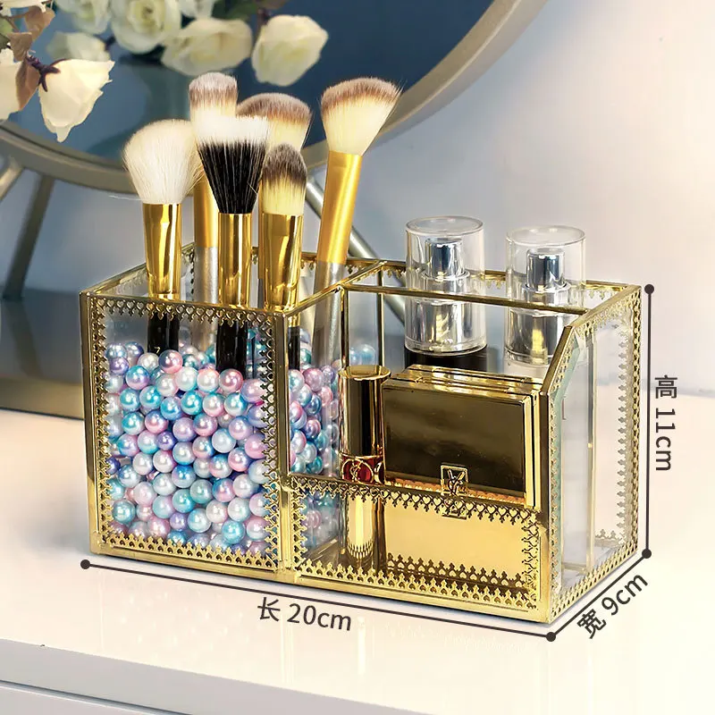 European luxury Glass Makeup Organizer Lipstick Holder Rack For Girl Cosmetic Box Nail Polish Women Gift Make up Storage Box
European luxury Glass Makeup Organizer Lipstick Holder Rack For Girl Cosmetic Box Nail Polish Women Gift Make up Storage Box